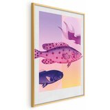  Plakat - Fantastic Fish - artistic illustration of fish on a colorful background 40x60 Zlatni okvir | shoptok.hr