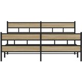  Metalni okvir kreveta bez madraca boja hrasta sonome 193x203 cm | shoptok.hr