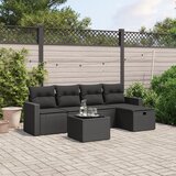 vidaXL 6-dijelni set vrtnih sofa s jastucima crni od poliratana | shoptok.hr