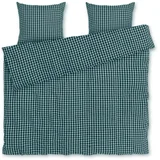 Zelena/modra podaljšana posteljnina za zakonsko posteljo iz krepa 200x220 cm Bæk&Bølge –