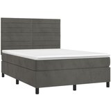  s oprugama i madracem tamnosivi 140x190 cm baršunasti | shoptok.hr