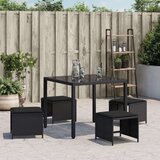 vidaXL Vrtni stolčki z blazinami 4 kosi črni 40x40x35 cm poli ratan | Shoptok.si