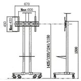Xstand 32/75 podni pokretni nosac za TV/VESA 600x400/maxTILT od+15-15/do 45kg | ePonuda.com