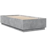  Okvir kreveta s LED svjetlima boja betona 100 x 200 cm drveni | Eponuda.ba