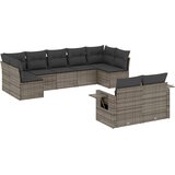  9-dijelni set vrtnih sofa od poliratana s jastucima sivi | shoptok.hr