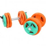  gumirani tegovi ukupno 30 kg + 2 kratke šipke sa sigurnosnim oprugama | ePonuda.com