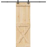 vidaXL Klizna vrata s priborom za montažu 70 x 210 cm masivna borovina | shoptok.hr