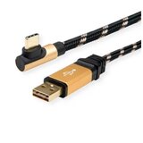 Secomp Roline Gold USB2.0 Reversibile type C - A, pod uglom 90, M/M 3.0m | ePonuda.com