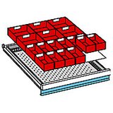 LISTA Vložek iz umetne mase, za omare z merami 717 x 725 mm, za višino predala 50 mm | Shoptok.si