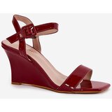 Boto Lacquered Women's Wedge Sandals Bordeaux Vliraya | Shoptok.si