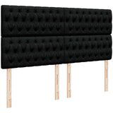 vidaXL Otomanski posteljni okvir z vzmetnicami črn 180x200cm žamet | Shoptok.si
