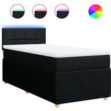 vidaXL Krevet s oprugama i madracem crni 100 x 200 cm od tkanine | shoptok.hr