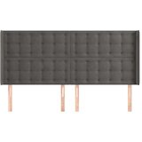  Uzglavlje s ušima tamnosivo 163x16x118/128 cm baršunasto | shoptok.hr