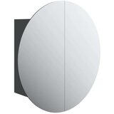  Kopalniška omarica z okroglim ogledalom LED Črna 40x40x17,5 cm, (20801472) | Shoptok.si