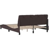 vidaXL Posteljni okvir brez vzmetnice temno rjav 160x200 cm blago | Shoptok.si