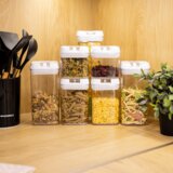 Kondela Plastične posode s pokrovom, set 7 kosov, prozorna, HARLEM | Shoptok.si