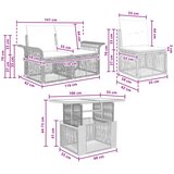  Sjedeća garnitura za vrt 4 kom. Crna i krem-bijela poliratan 100 x 55 x 73 cm | shoptok.hr