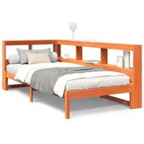  Knjižna postelja brez vzmetnice vošč. rjava 75x190 cm borovina, (21791323) | Shoptok.si