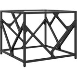  Stolić s prozirnom staklenom površinom 50x50x41 cm čelik | shoptok.hr