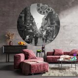 WallArt Okrogla tapeta Hong Kong the Old Days 142,5 cm | Shoptok.si