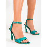 W. POTOCKI Women's heeled sandals Potocki green Cene