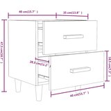  Noćni ormarići 2 kom boja smeđi hrasta 40 x 35 x 47,5 cm | shoptok.hr