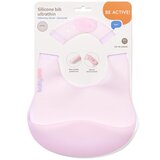 BabyOno silikonski podbradak ultrathin 6 m+, roza | shoptok.hr