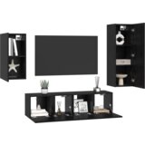 vidaXL TV kabinet s polico s shranjevanjem z vrati 4 pcs Črni hrast 30.5 x 30 x 90 cm | Shoptok.si