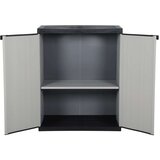  Vrtni ormarić za pohranu s 1 policom sivo-crni 68 x 40 x 85 cm | shoptok.hr