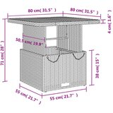 vidaXL Vrtna miza črna 80x80x71 cm poli ratan in akacijev les | Shoptok.si