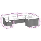 10-dijelni set vrtnih sofa poliratan s jastucima svijetlosivi | shoptok.hr