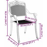  Vrtna stolica 2 pcs Bronzana 55 x 55 x 92,5cm Aluminij | shoptok.hr
