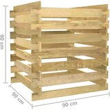 vidaXL Rešetkasti vrtni komposter 90x90x90 cm od impregnirane borovine | shoptok.hr