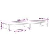 vidaXL Stalak za monitor crni 100 x 27 x 10 cm od konstruiranog drva | shoptok.hr