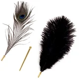 Natural Peacock Flirting Feather Tickler