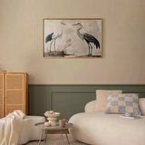  Plakat - Birds from an Old Engraving - vintage-style illustration of a heron and a crane 60x40 Zlatni okvir | shoptok.hr