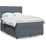 vidaXL Box spring postelja z vzmetnico temno siva 160x200 cm žamet Cene