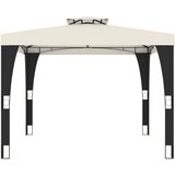  Sjenica s dvostrukim krovom krem 2,98 x 2,98 čelična | shoptok.hr