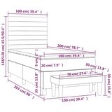  Krevet s oprugama i madracem svjetlosivi 100x200 cm od tkanine | shoptok.hr