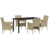 vidaXL 5-delni vrtni jedilni set Bež poli ratan, (22086956) | Shoptok.si