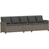 vidaXL Vrtni kavč z blazinami 5-sedežni siv poli ratan, (21830313) | Shoptok.si