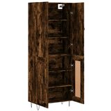  Visoka komoda dimljeni hrast 69 5x34x180 cm konstruiranog drva | shoptok.hr