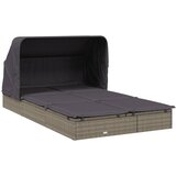 LEŽAJ za sunčanje za 2 osobe sivi 213 x 118 x 97 cm poliratan | shoptok.hr