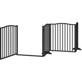 vidaXL Ograda za pse z vrati zložljiva 12 panelov črna 960 cm les | Shoptok.si