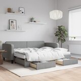 Dnevni krevet na razvlačenje svjetlosivi 90 x 200 cm od tkanine | shoptok.hr