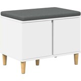  Klupa za hodnik s jastukom s pohranom Bijelo 60 x 38 x 46 cm | shoptok.hr