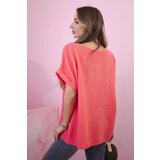 Kesi Włoski Muslin blouse with a necklace pink | shoptok.hr