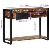 vidaXL Konzolni stol Višebojni 100x35x75 cm puno drvo obrađeno | shoptok.hr