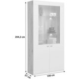 Mömax Vitrina Auris, Bela, Barva Hrasta | Shoptok.si