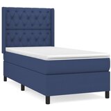 vidaXL Box spring postelja z vzmetnico moder 80x200 cm blago, (20895942) Cene